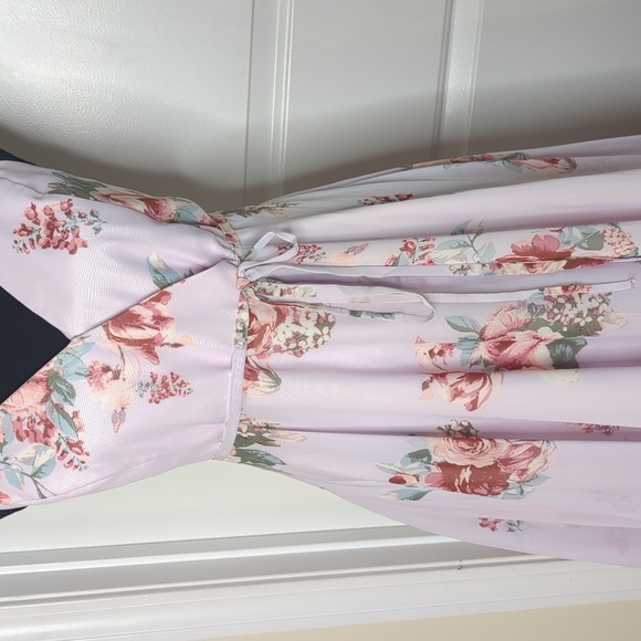 Lulus Elegantly Inclined Lavender Floral Print Wrap Maxi Dress S - Picture 5 of 16